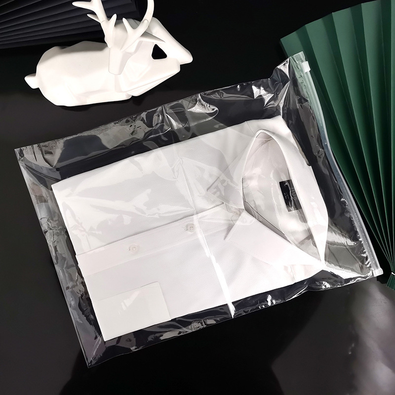 Transparent clothing packaging bag underwear socks zipper bag storage bag T-shirt bag jeans bag 30*40