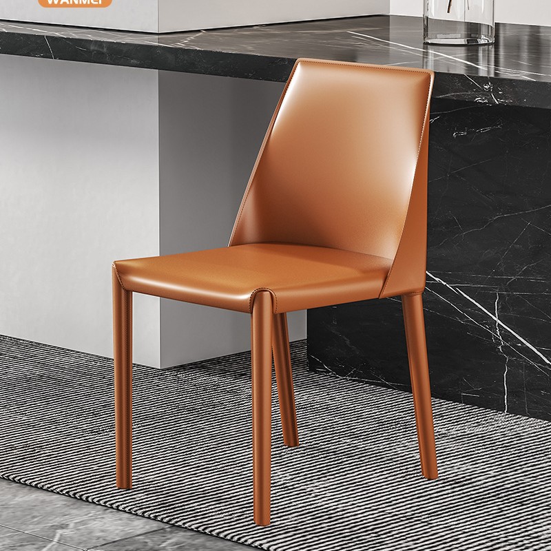 silla de sillón de mesa de comedor en el hogar silla de diseño taburete minimalista silla de comedor de cuero italiano al por mayor mesa de comedor de lujo ligera