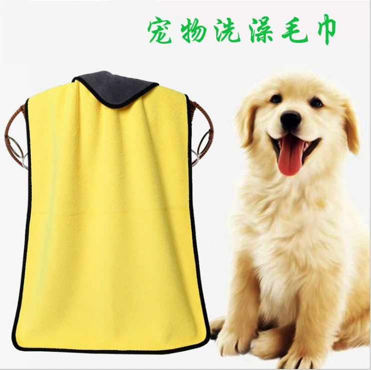 Оптовая утолщенное полотенце для домашних животных двухцветное Коралловое флисовое быстросохнущие впитывающее полотенце для кошек Тедди банное полотенце для собак