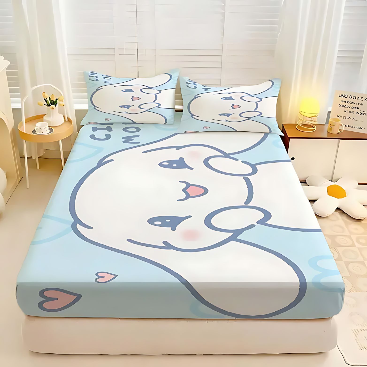 TEMU / JIT Cute Sanrio Jade Gui Dog 3D impresión digital cama Kashi almohada cubierta de ropa de cama