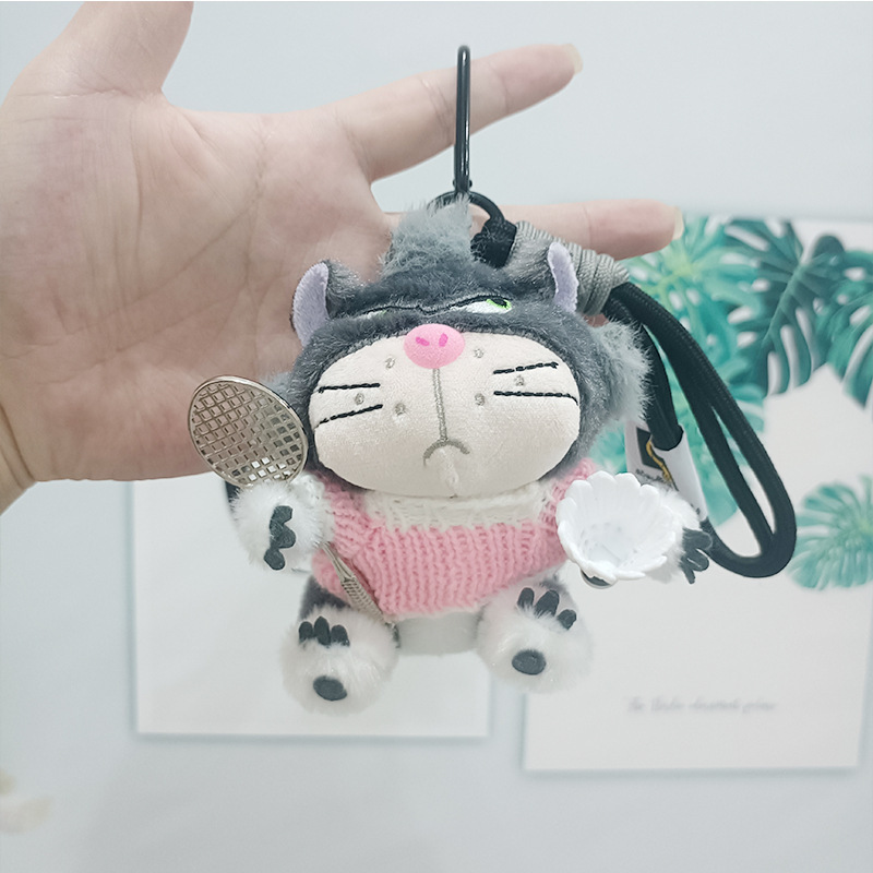 新しいアスリートルシファードールペンダントバドミントン猫ガールバッグペンダント人形ぬいぐるみ卸売|undefined