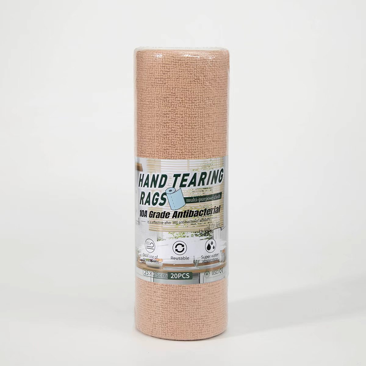 Paño de limpieza desechable de microfibra antibacteriana 10A para cocina, paño de limpieza desechable fácil de rasgar