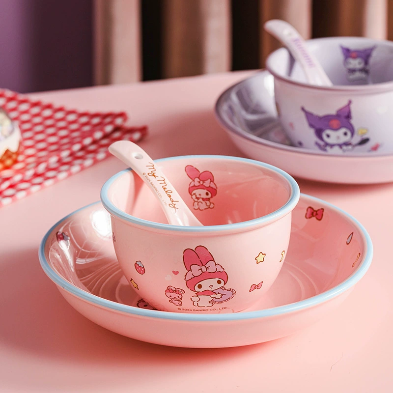 Hello Kitty, керамическая миска для домашнего использования для еды, детская милая посуда