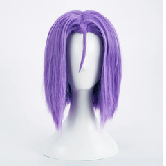 Pokémon Kojiro COS wig, purple middle part with raised bangs, COSplay fake hair