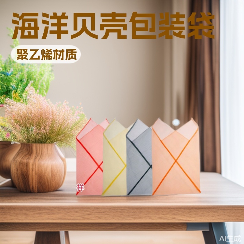 批发网格编织袋海洋贝壳类收纳包装网袋海鲜保鲜平口