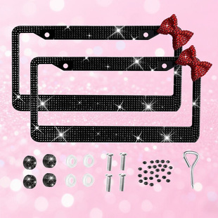 Diamond Bow Acrylic Diamond License Plate Frame License Plate Frame Car Frame Diamond American Standard Plate Stainless Steel License Plate Frame