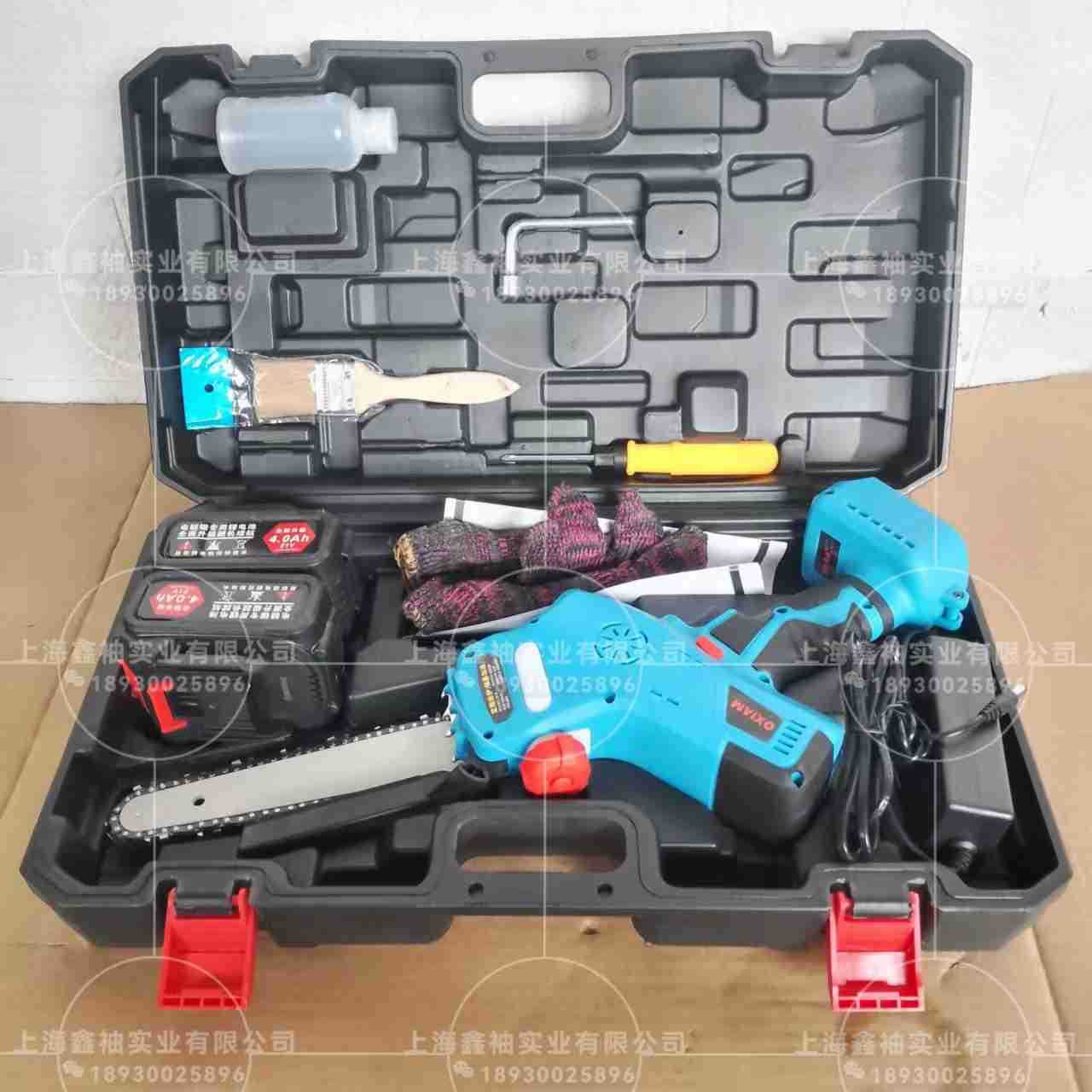 丸崎WQ21锂电修枝锯手提式电链锯户外无线小型伐木单手锯修枝锯