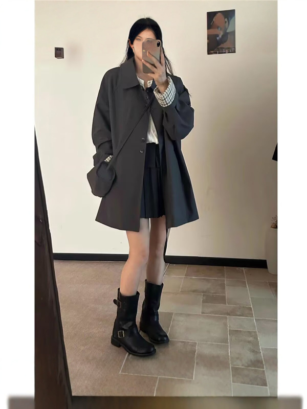 爆款中长款风衣外套女2025秋季新款韩版薄款巨好看的正流行小个子|undefined