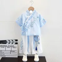 Hanfu мальчик в китайском стиле летняя детская одежда Tang 2025 новый весенний и осенний китайский костюм костюм Праздник середины осени детский сад