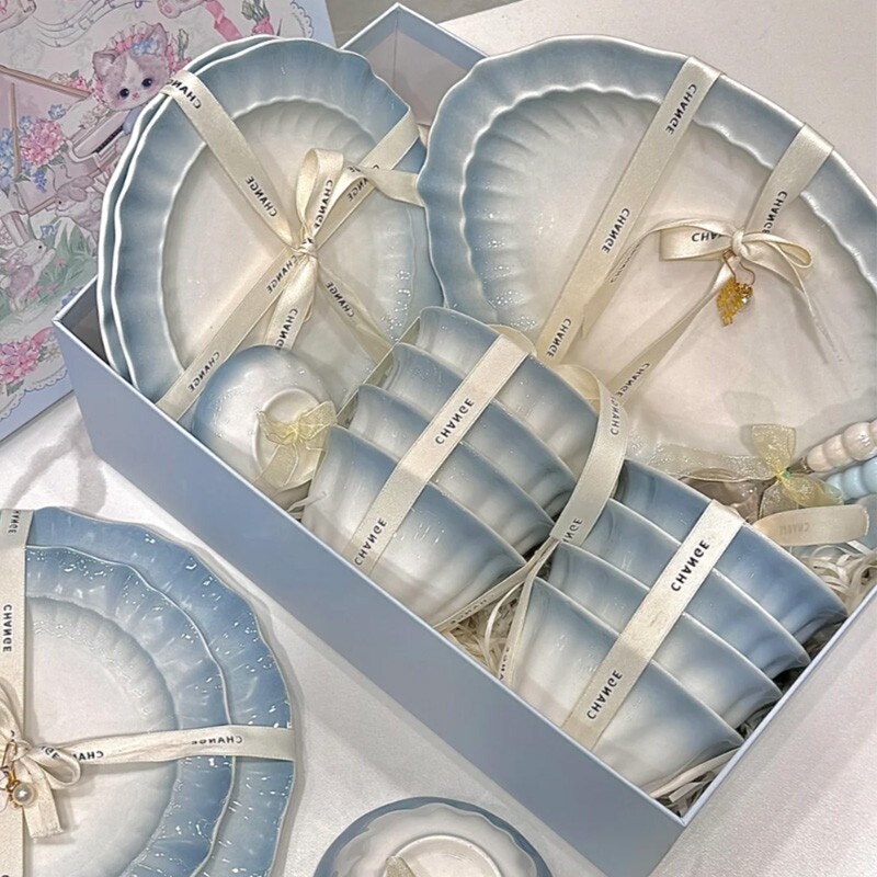 Dish Set, High-End, Light Luxury, Housewarming Gift, Ceramic Dishes, Chopsticks and Bowls, 2025 New Household Tableware Dish Set, High-End, Light Luxury, Housewarming Gift, Ceramic Dishes, Chopsticks and Bowls, 2025 New Household Tableware