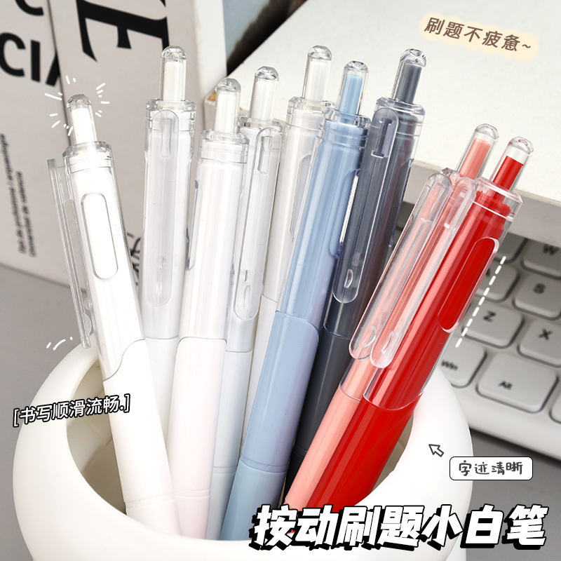 クリエイティブプレスペン、高品質、滑らかで速乾性の小さな白ペン、STヘッド0.5mm署名ブラシペン、ゲルペン卸売|undefined