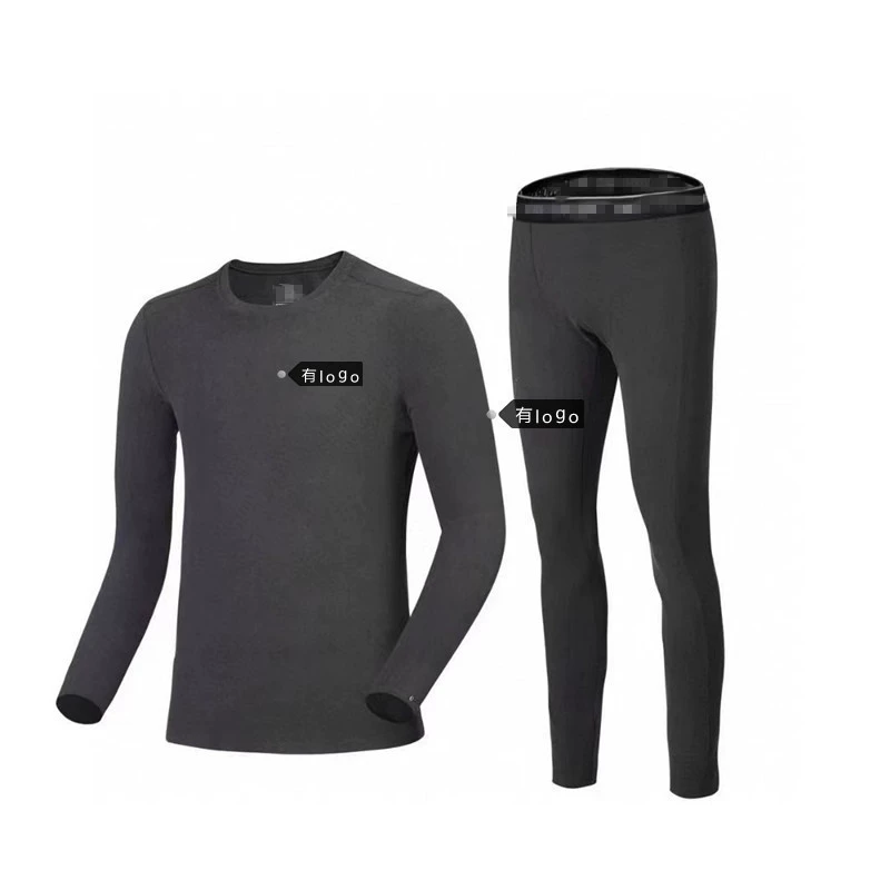 户外新款徳绒保暖内衣套装加绒打底紧身运动秋衣秋裤骑行男士秋冬