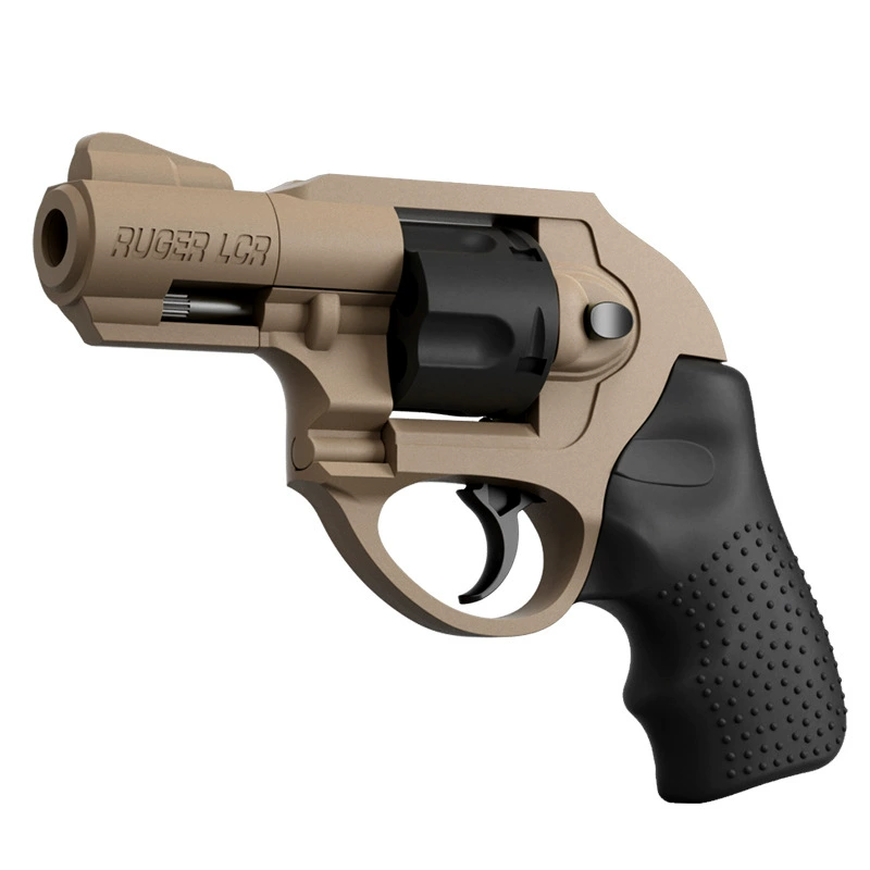Mechanical Toy Revolver, Soft-Bullet Launcher, 2.27×30.5 cm, Multiple Color & Firing Modes