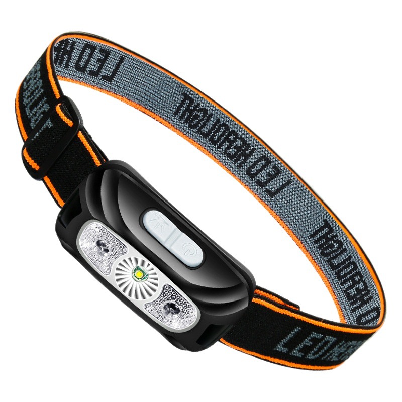 Transfronterizo LED Faro de inducción USB carga fuerte onda de luz de inducción lámpara de pesca impermeable incorporado linterna de la batería de litio