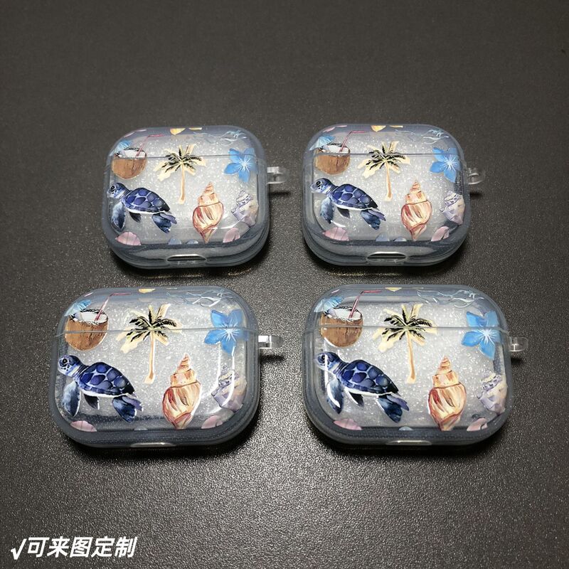 Beach Turtle Apple Earphone Protective Case Airpods1/2/3/4/Pro/Pro2/Pro3 Soft Shell