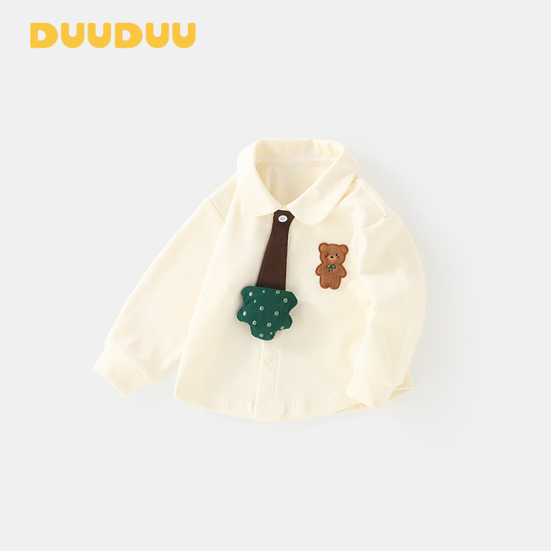 DUUDUU Boys' Shirt 2024 Spring and Autumn Children's Jacket Baby Long-Sleeved Top Shirt Korean Style Baby Clothes