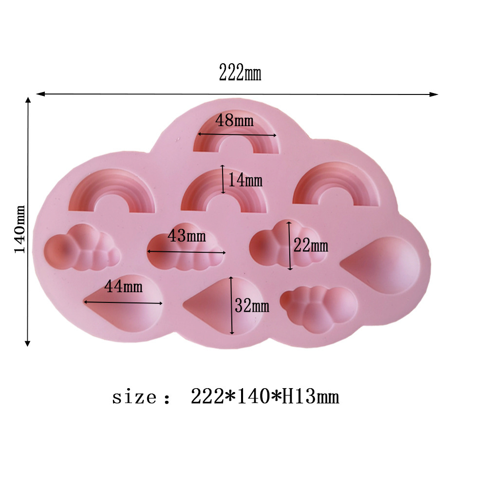 Nube arco iris 150 chocolate molde de silicona pastel helado pudín molde de postre jabón utensilios