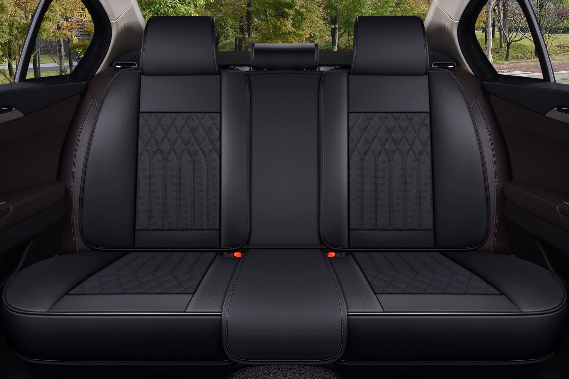 Universal 3D Nappa Leather Car Seat Cover Full Set