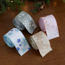 麻布圣诞织带缎带圣诞树蝴蝶结装饰丝带织带派对用品氛围布置彩带