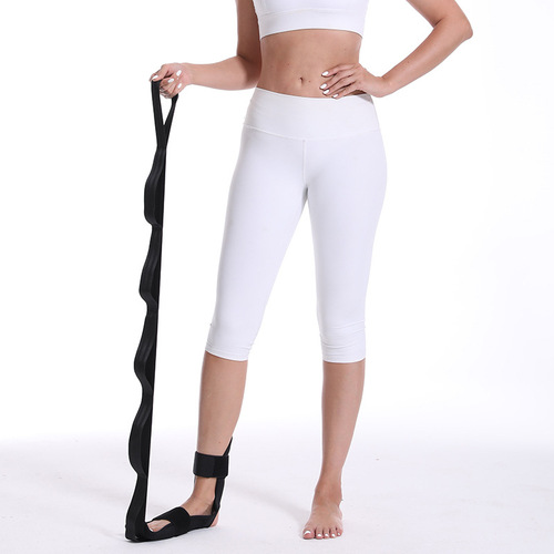 Manufacturer wholesale yoga stretch belt segmented adjustment auxiliary hamstring stretch belt rehabilitation training leg foot stretch belt