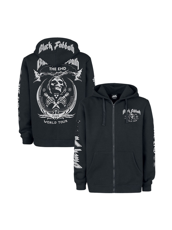 American Retro Black Sabbath Black Sabbath Dark Men's Cotton Hooded Zipper Sweatshirt Jacket
