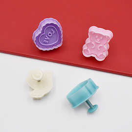 3D立体塑料饼干模按压脱模蛋糕模弹簧饼干切曲奇压模饼干烘焙工具