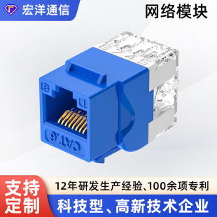 Super Class 5 Class 6 cat6a Non-Shielding Network Port Information Module Class 6 180 Degree RJ45 Computer Network Module
