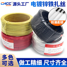 电镀锌铁线扎丝 包塑彩色细铁丝电线包胶封口PVC金属扎带多规格