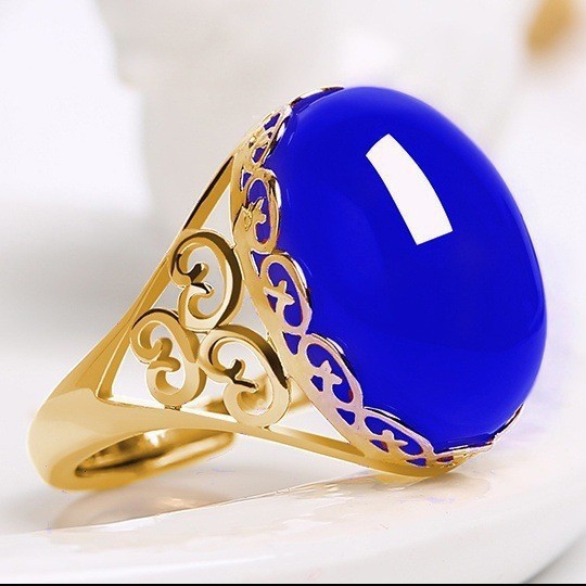 Nuovo anello da donna in stile etnico, elegante, aperto, con calcedonio e agata rossa e verde, con pietra preziosa, ideale per la nonna._voghion.com