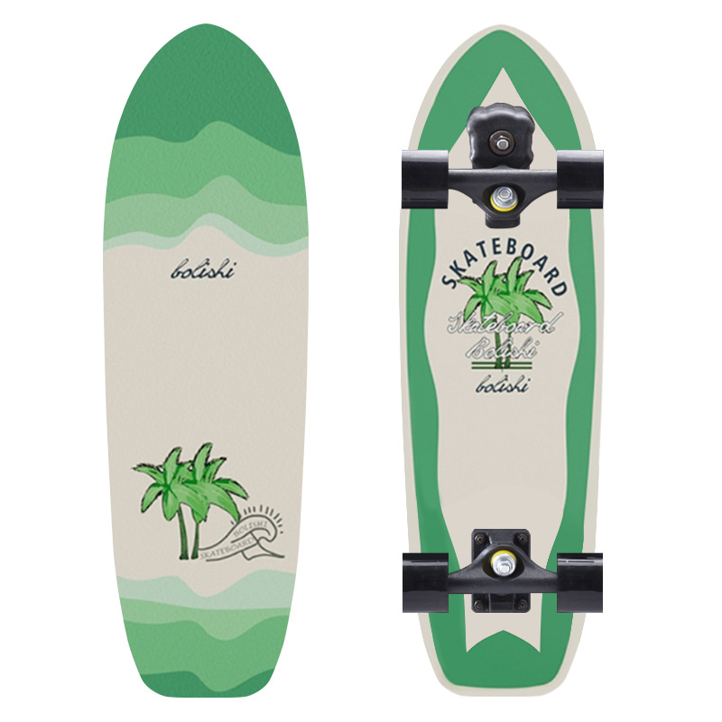 陆地冲浪板S9弹簧桥免蹬路塑料尼龙支架冲板板专业刷街代步滑板