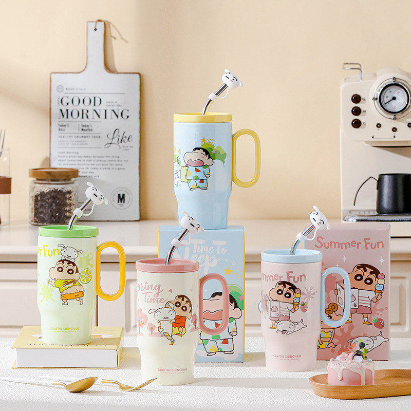 Crayón pequeño nuevo marca copas nuevas tazas de café de oficina de mujeres tazas de agua de alta calidad de cerámica tazas de agua de gran capacidad