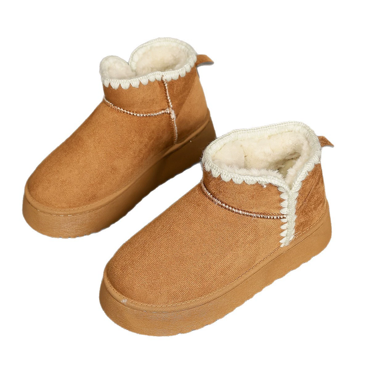 Winter boots platform for leisure, warm shoes, plus size