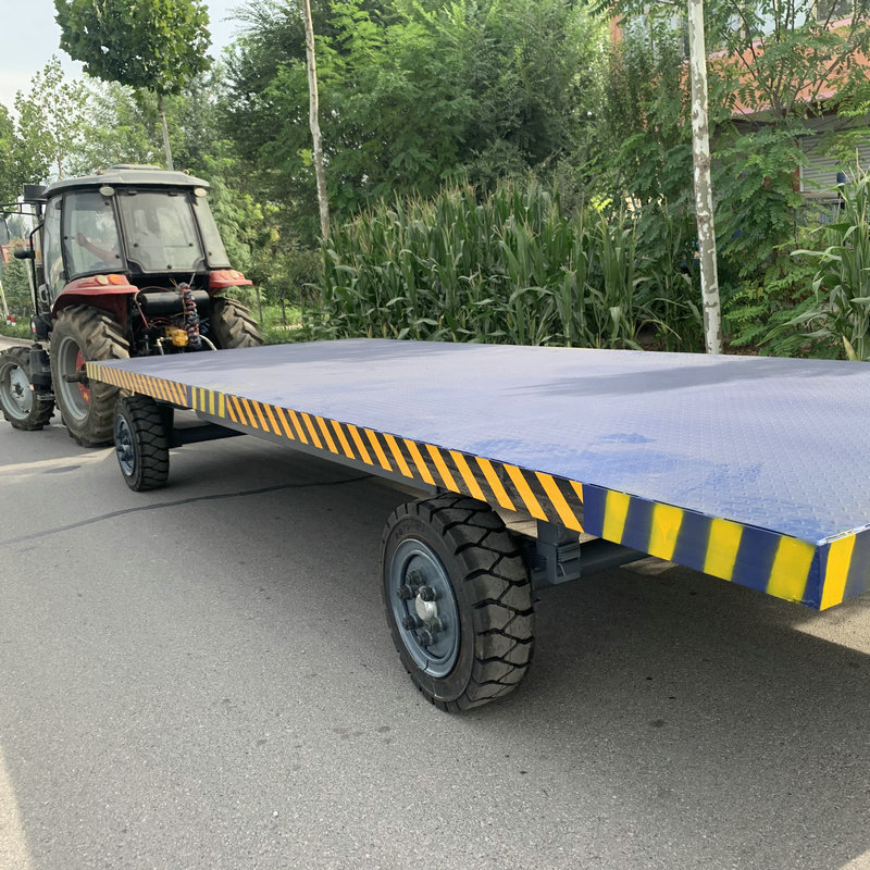 重型四轮牵引式拖车仓库货物快递搬运车码头港口物资行李拖运车