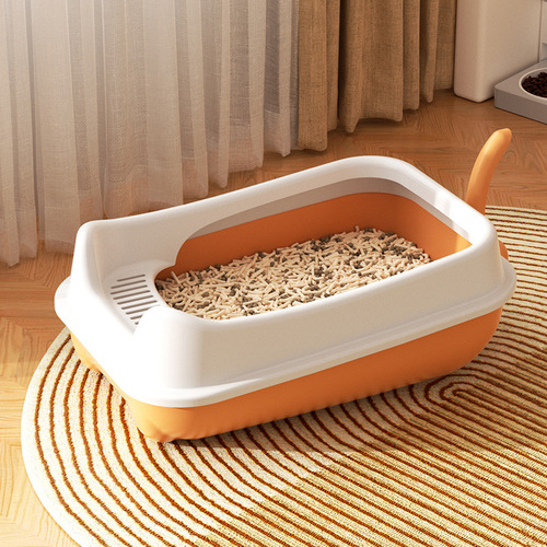 Cat litter box extra large semi-enclosed anti-splash cat litter box open cat litter box PP extra large cat toilet wholesale