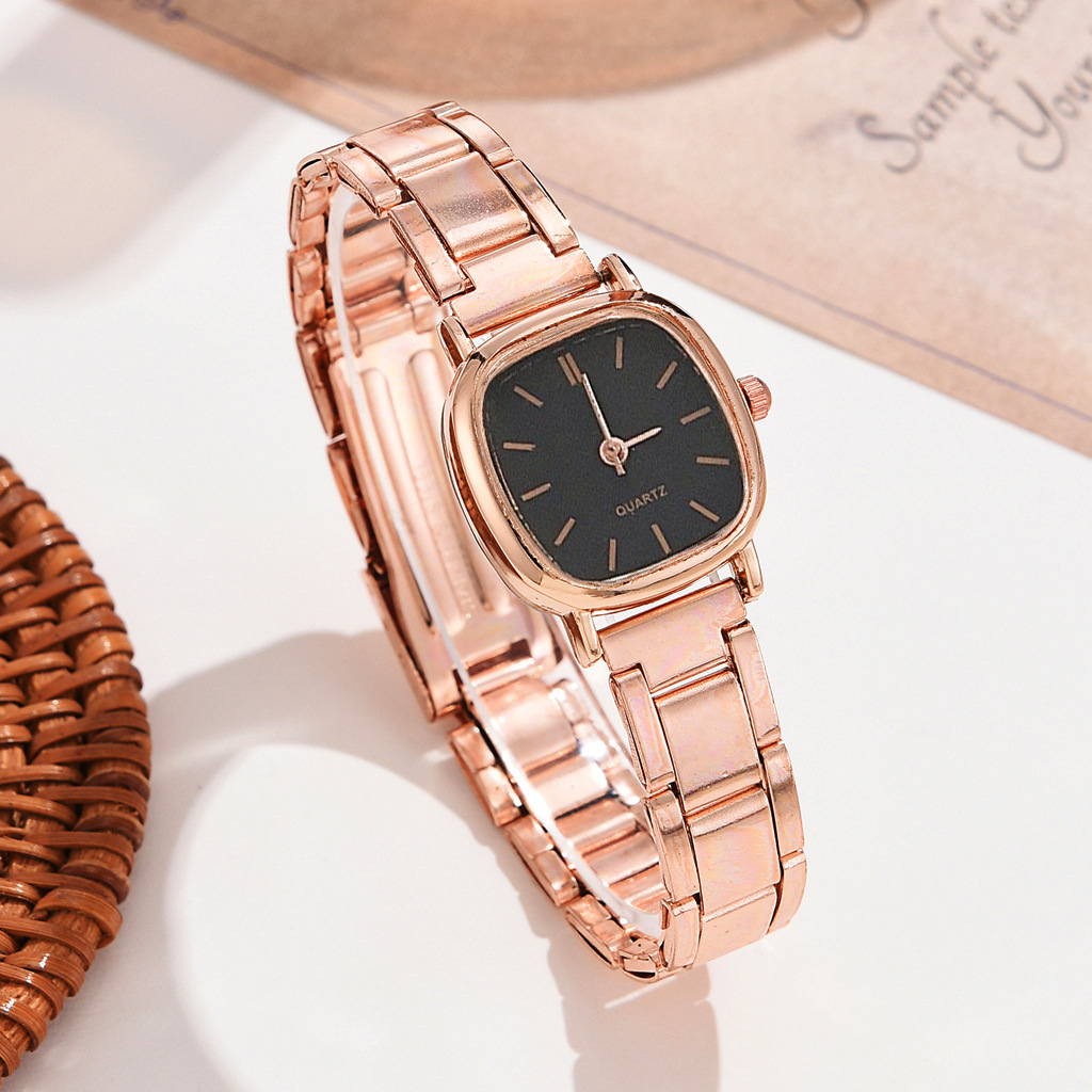 Square Rose Gold Black Face Rose Gold Scale