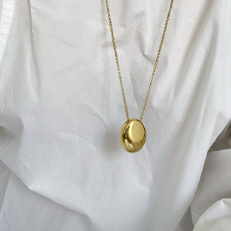 34g Weight Pendant Necklace Classification 1 Piece Quantity Simple Style Classic Style Water Droplets Titanium Steel Plating Pendant Necklace