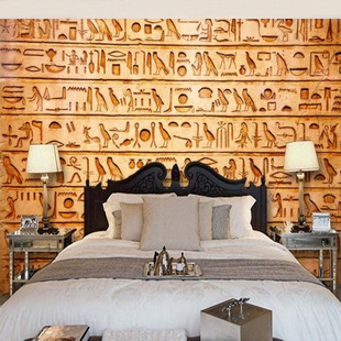 Egyptian Totem hotel B & B wall decoration background wall wallpaper Arabic cultural elements bird Beast restaurant mural