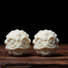 Ivory fruit carved gold-swallowing beast handball shaped decorative craft home living room desktop ornament Xiaohongshu bestseller