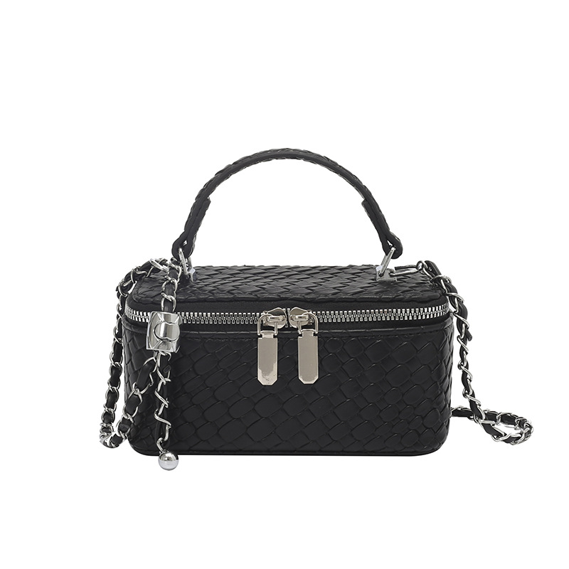 2026 nueva textura transfronteriza tejida bolsas de maquillaje bolsas pequeñas bolsas cuadradas pequeñas bolsas de viento de un hombro bolsas de mano de cadena