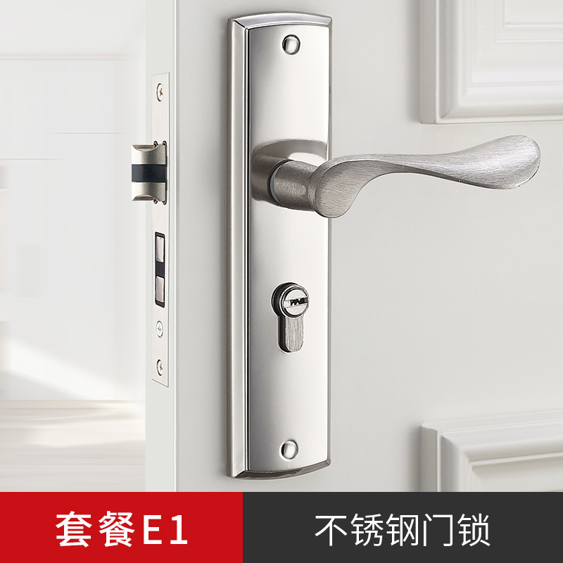 Acero inoxidable dormitorio cerradura de la puerta interior Hogar Universal puerta habitación cerradura puerta de madera traje de la manija