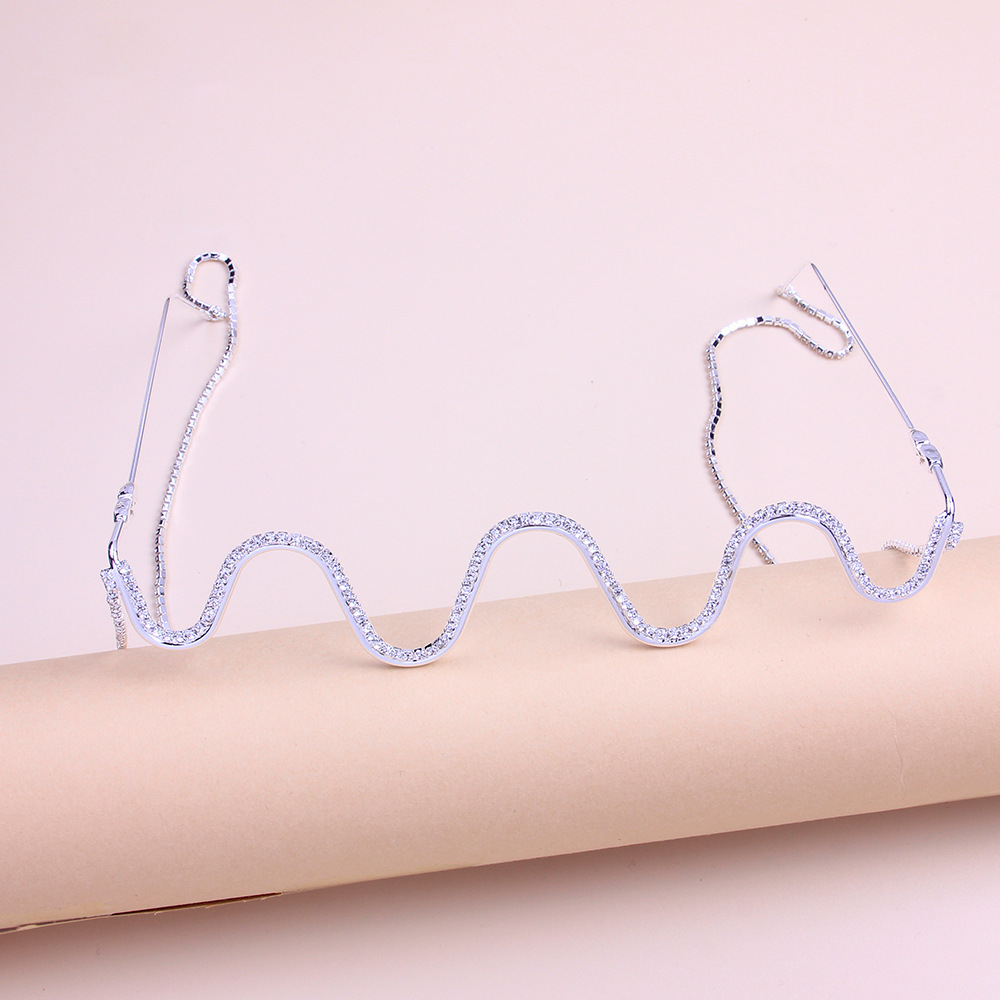 AliExpress onda caliente rhinestone gafas marco tendencia de las mujeres de lujo sin lente brillante gafas marco gafas