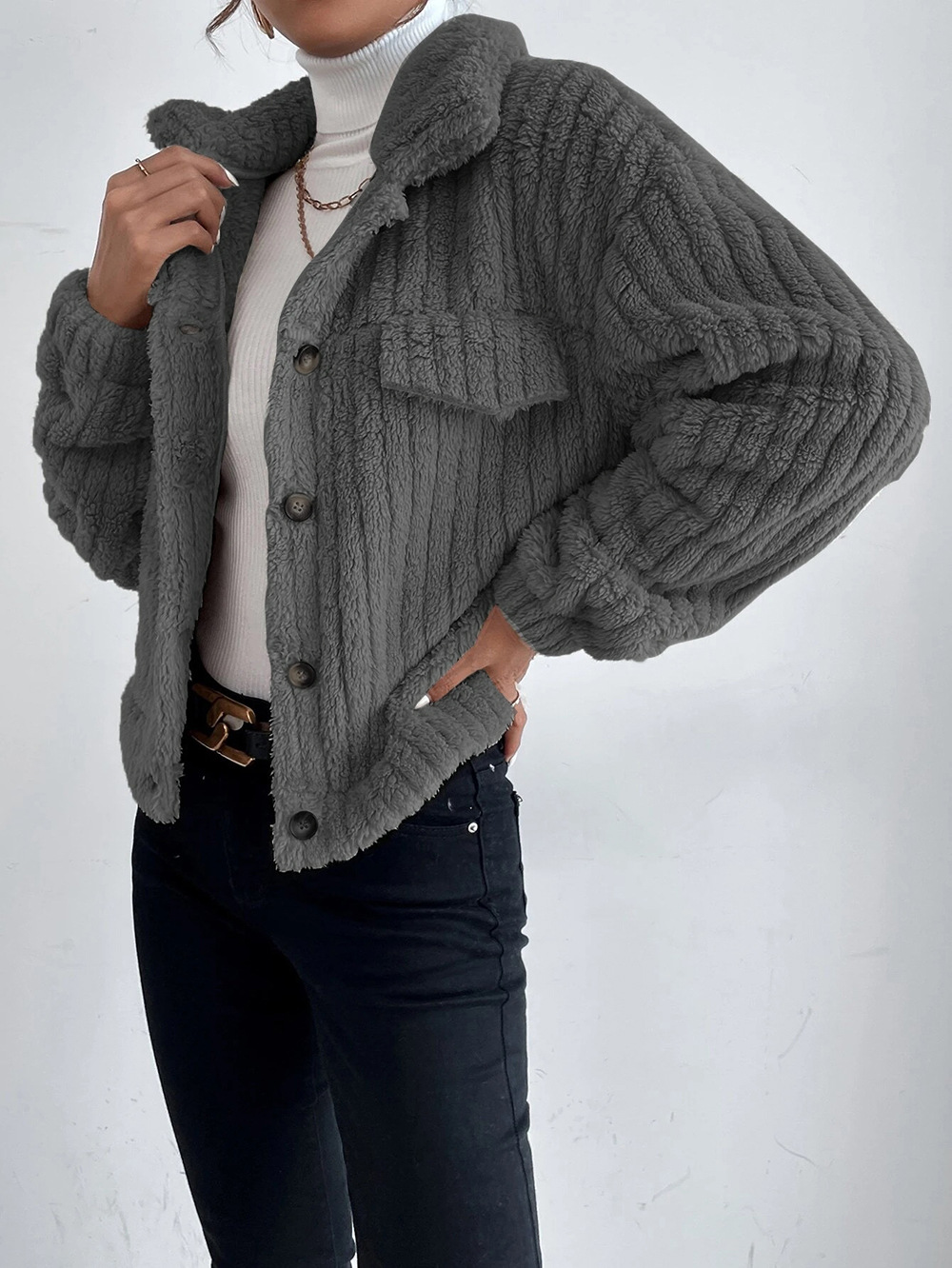 Thickened Fleece Coat Jacket in Coats & Jackets