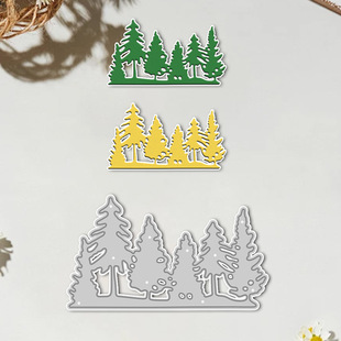 Cross-Border Special Supply of Metal Cutting Embossing Knife Mold for Handbook Decoration Forest Pattern Handmade Paper Art Embossing Carbon Steel Knife Mold