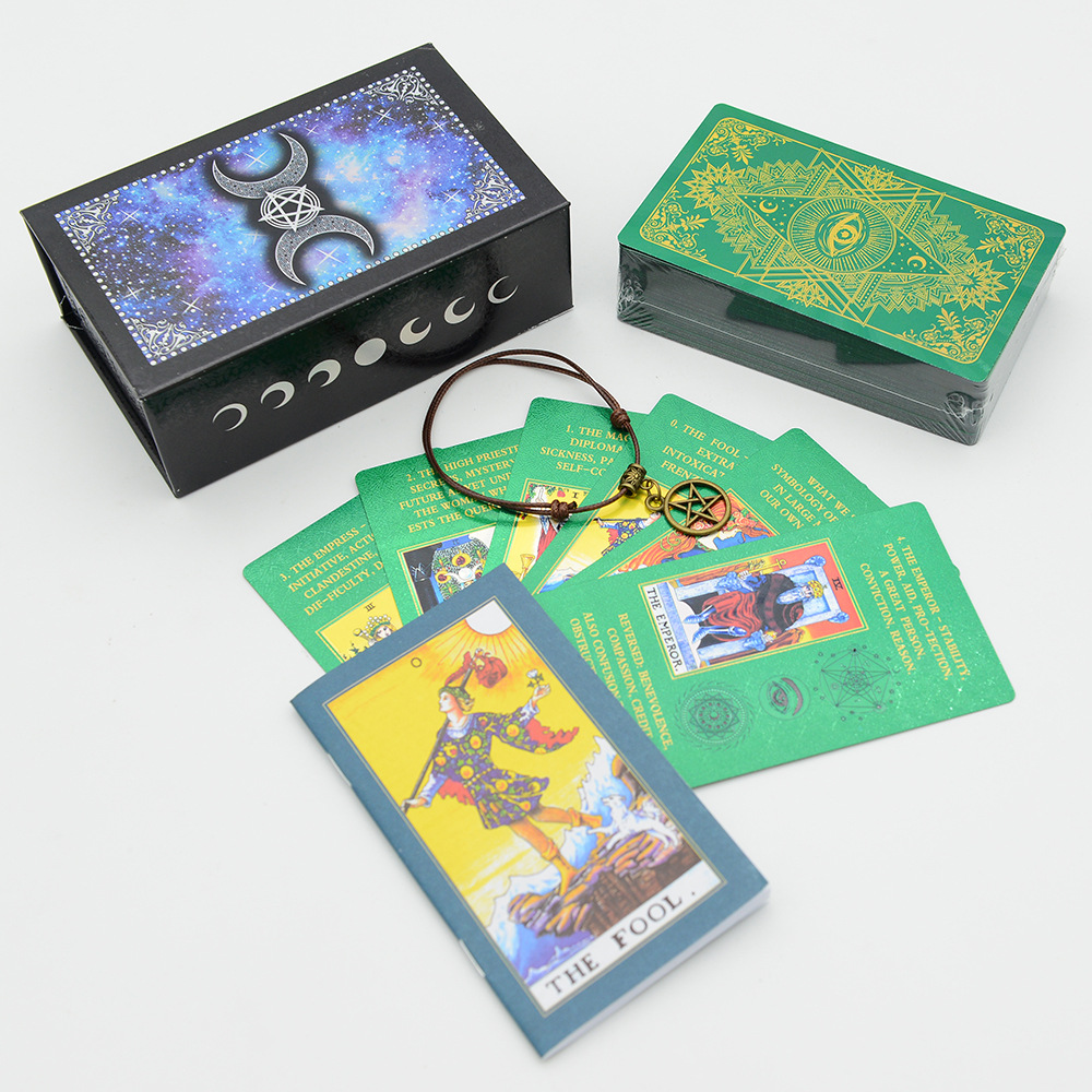 Gold Foil Tarot Cards Set Six Colour Eye Moon Board Game Cards_voghion.com
