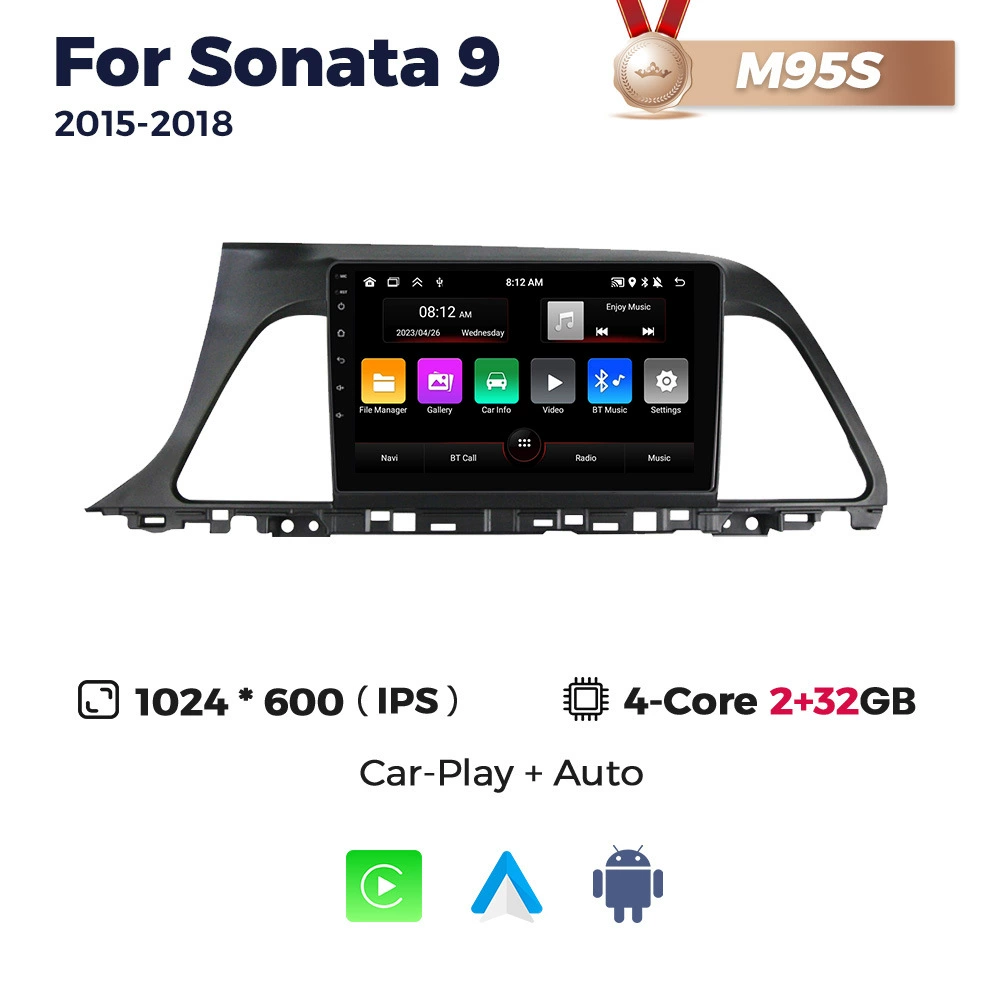 Подходит для Hyundai Sonata 9 15-18 навигация на Android с большим экраном, центральная панель 256Г