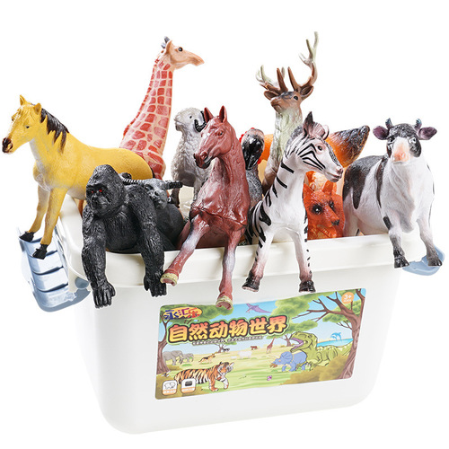 Simulation Animal Model Solid Soft Rubber Dinosaur Farm Pasture Animal Children Wildlife Model Set Toy