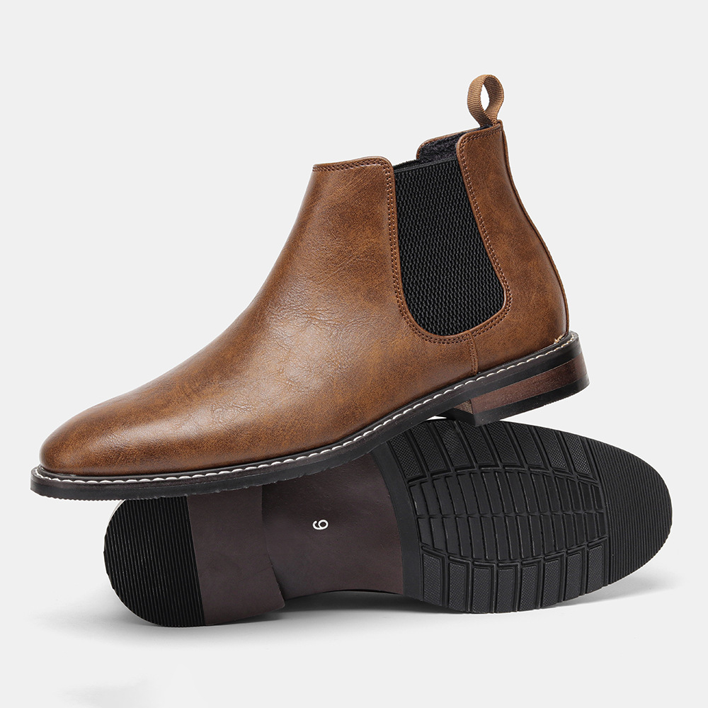 Herren Britische Herrenschuhe Polnische Farbe Mode Retro Herren Übergröße Stiefeletten Stiefeletten_voghion.com