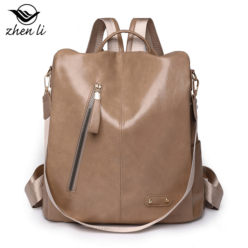 Finden Sie einen lässigen, leichten und einfachen Rucksack für Mädchen, einen Rucksack aus weichem Leder mit großem Fassungsvermögen_voghion.com