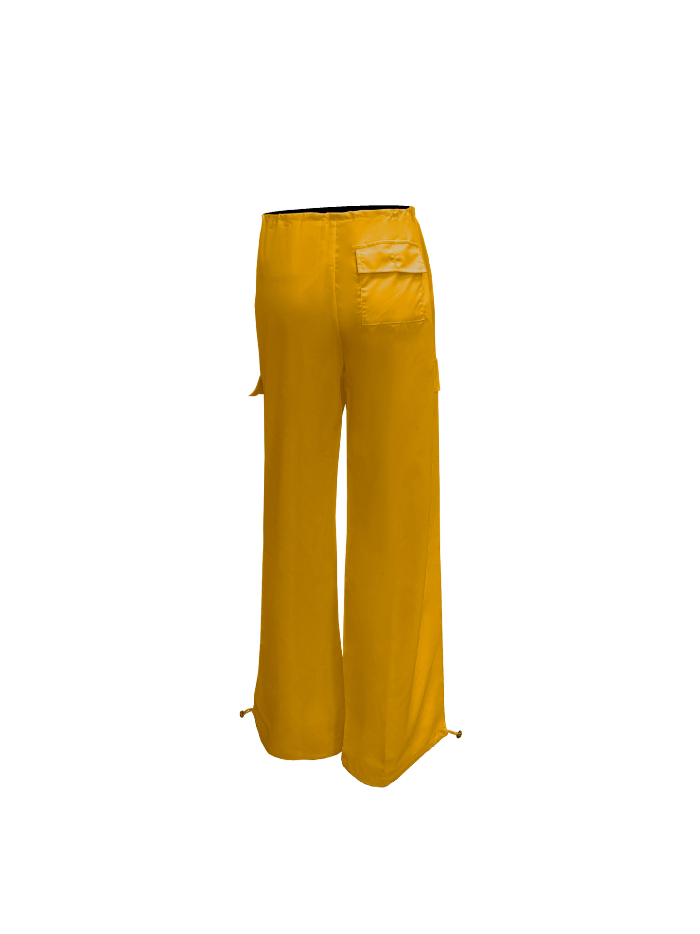 Pantalones de mujer a la moda con bolsillos con cordones pantalones de cintura baja monos sueltos_voghion.com