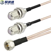 聚速通JXRF连接器英制F公转2双F母一分二线束/连接线/端子线RG316